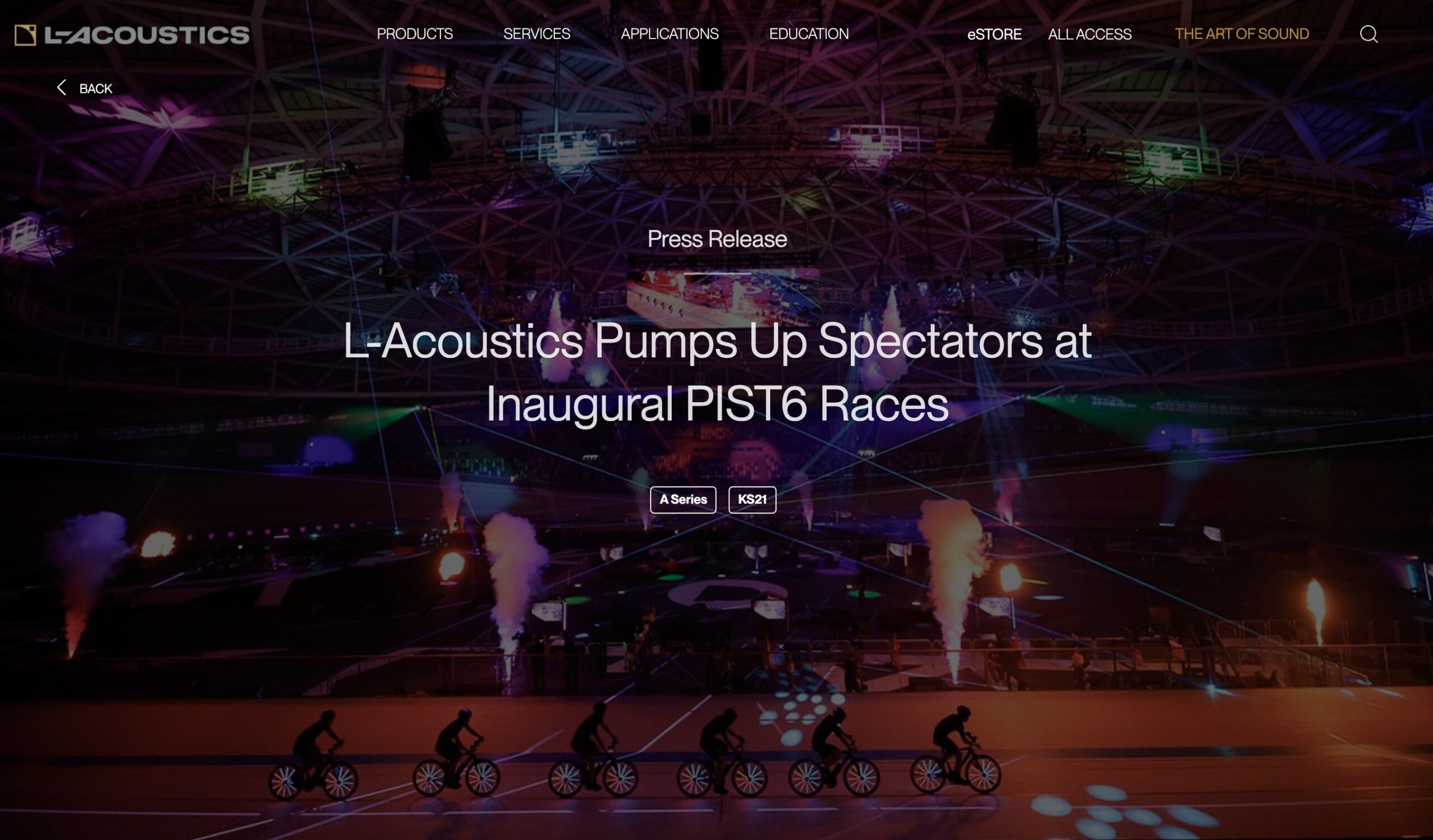 世界最高峰オーディオメーカー「L-Acoustics」ウェブサイト掲載